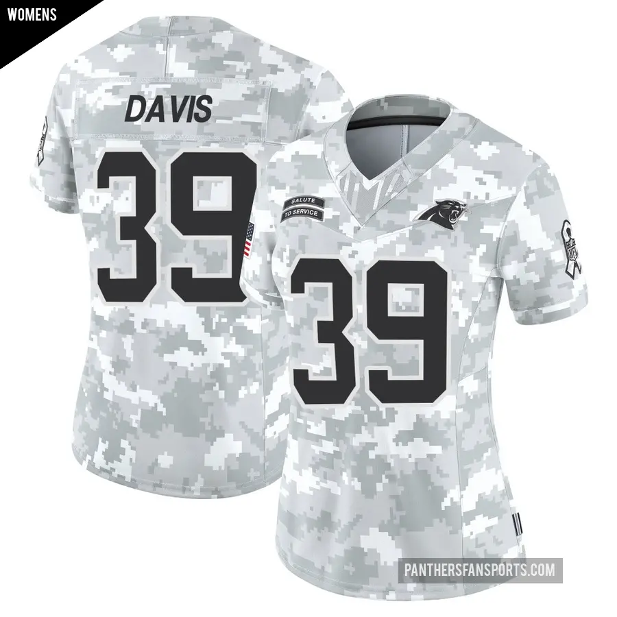 Women s Carolina Panthers 39 Daewood Davis Arctic Camo Limited 2024 Salute to Service Jersey Panthers Store